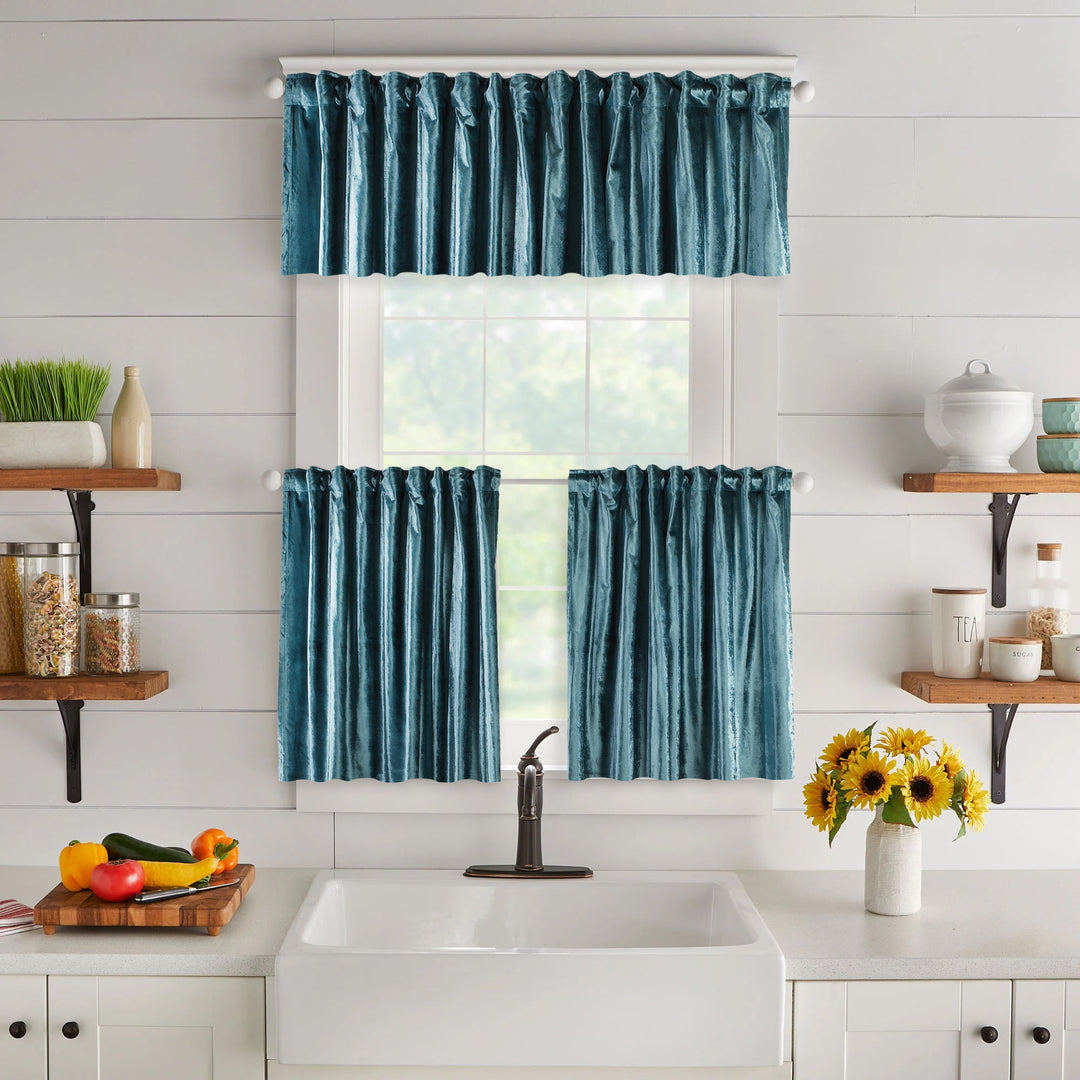 Shiny Velvet Kitchen Valance
