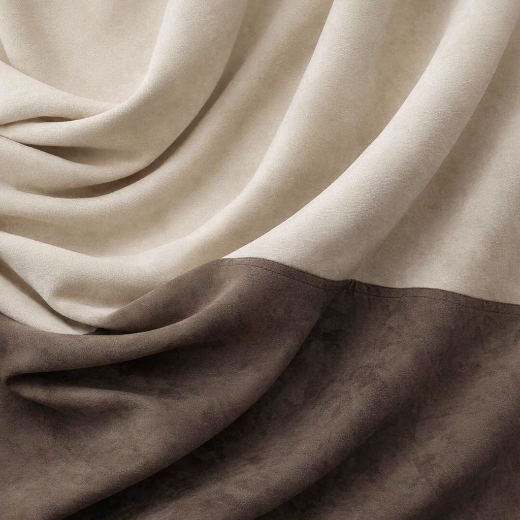 Matte Velvet Colour Block Curtains