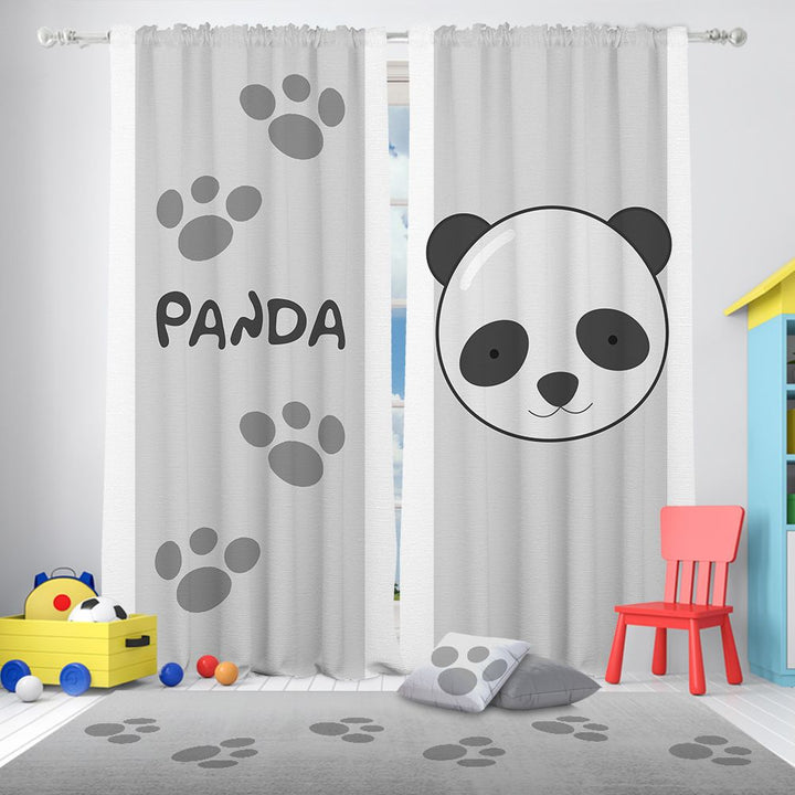 Nursery Curtains with panda design in a child's room