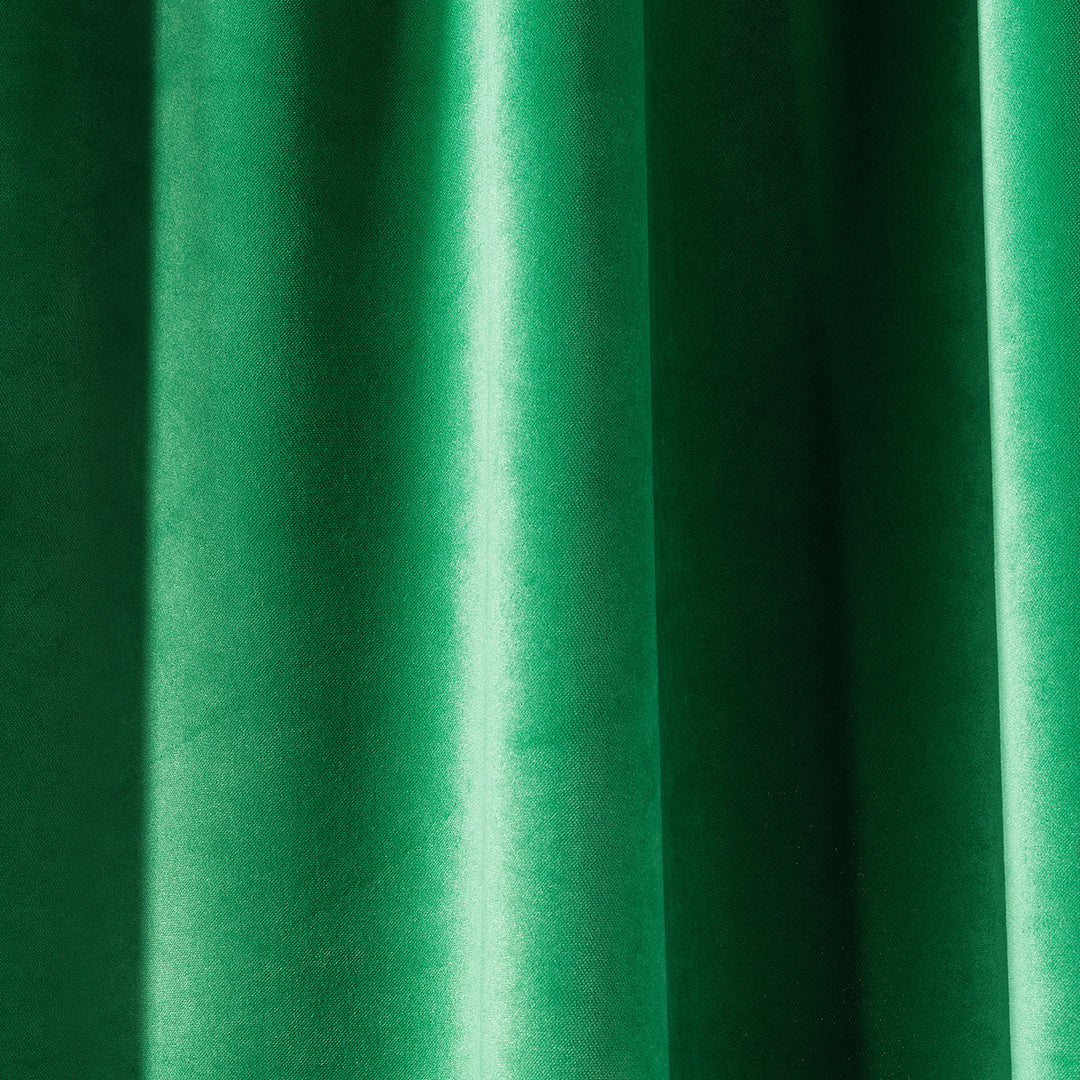 A soft matte velvet swatch in spring green, featuring fresh bright tone, smooth pile and matte finish, made to measure and available by the metre.