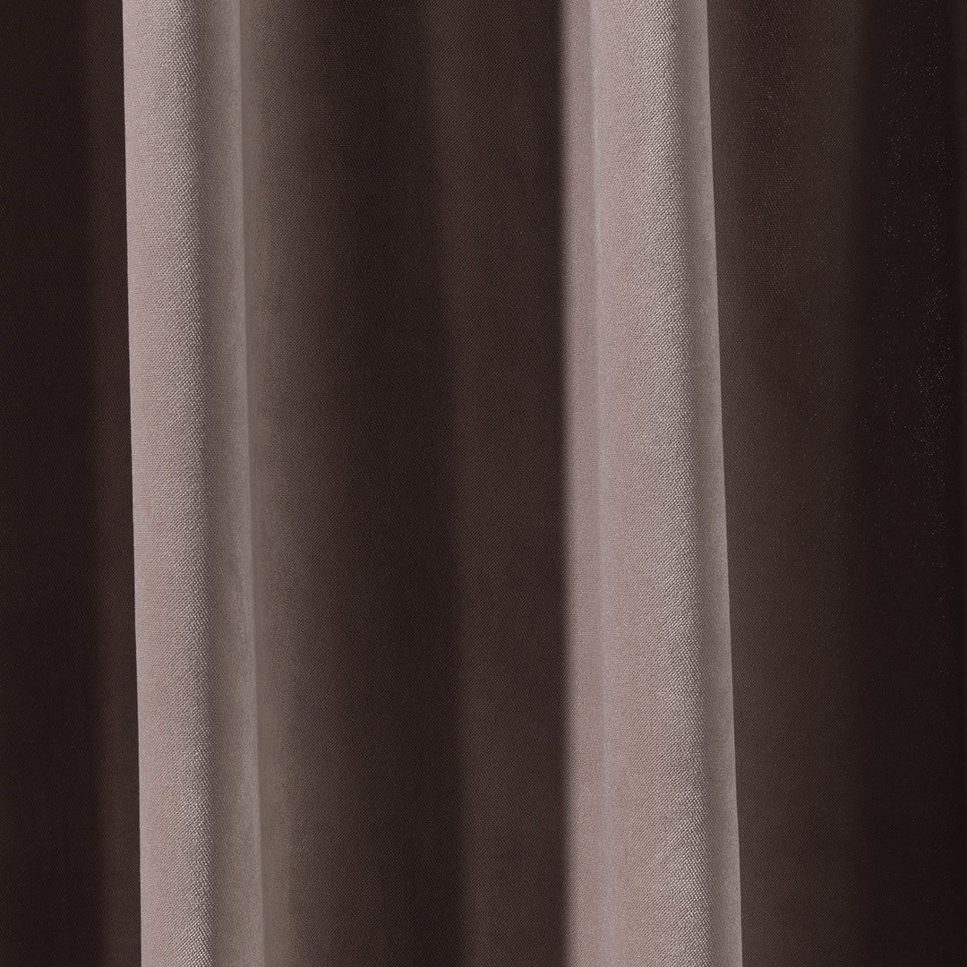 A soft matte velvet swatch in rose taupe, showing warm pink‑brown tone, fine pile and matte surface, made to measure and available by the metre.
