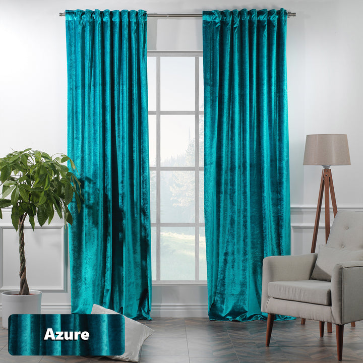 Made‑to‑measure velvet eyelet curtain featuring easy‑glide rings and a refined drape.