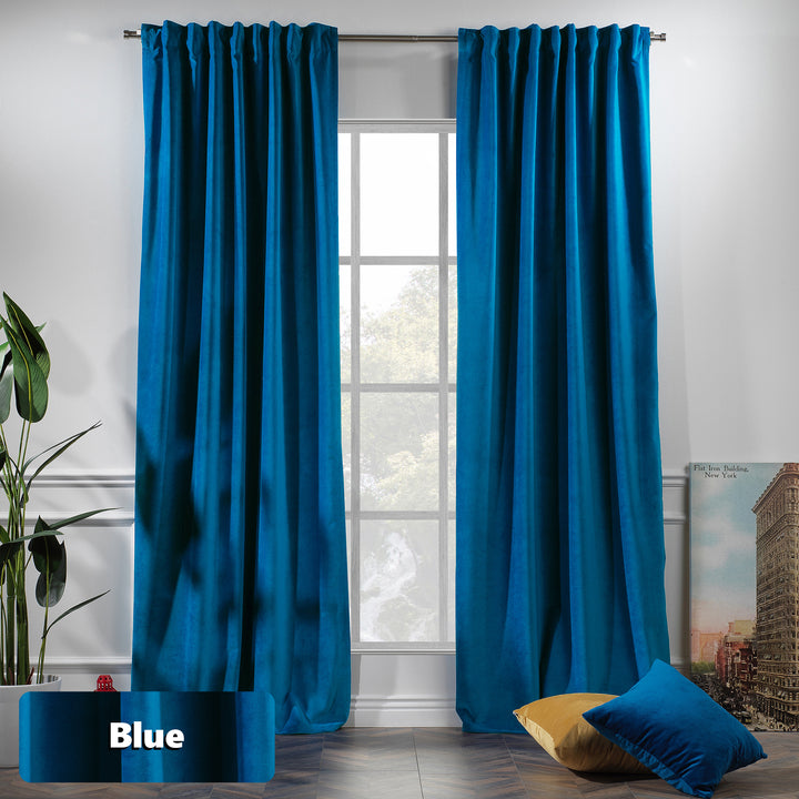 Contemporary eyelet‑top matte velvet curtain with smooth drape and generous full‑length coverage.