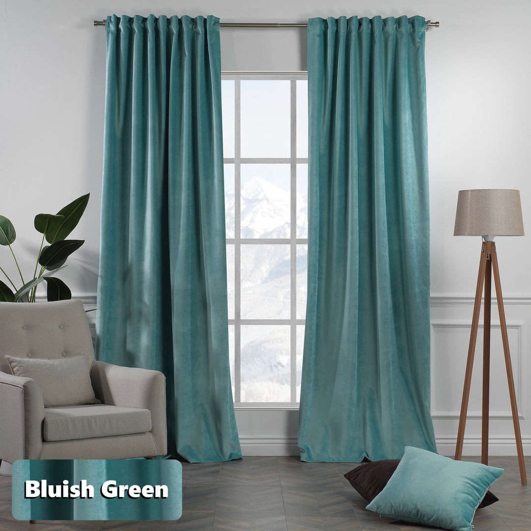 Made‑to‑measure matte velvet eyelet curtain featuring easy‑glide metal rings and elegant drape.