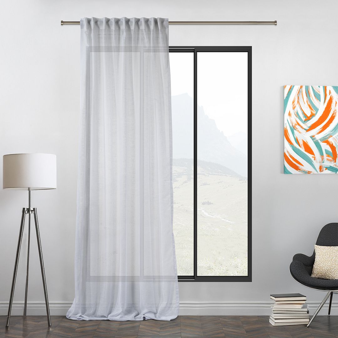 elegant faux white linen semi sheer curtains custom size London