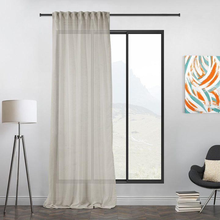 Linen Look Semi‑Sheer Curtains – Made to Measure in Multiple Colours