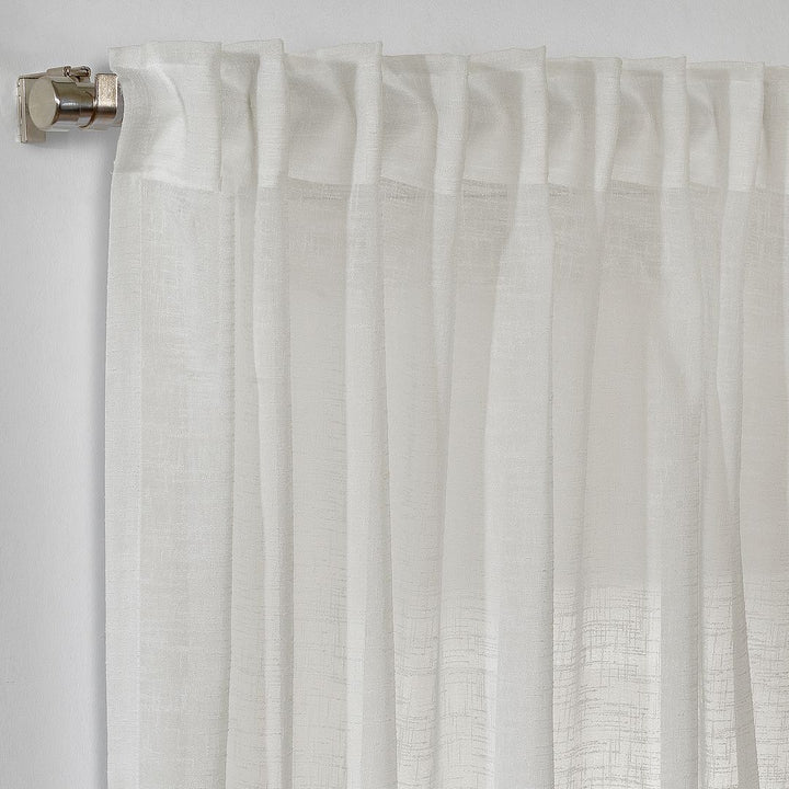 Linen Look Semi‑Sheer Curtains – Made to Measure in Multiple Colours
