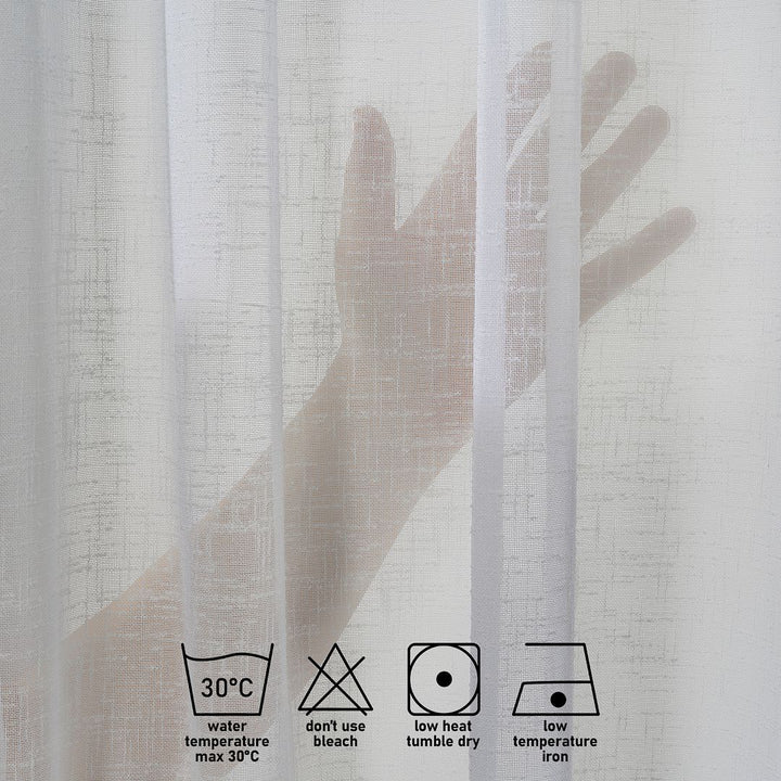 Linen Look Semi‑Sheer Curtains – Made to Measure in Multiple Colours