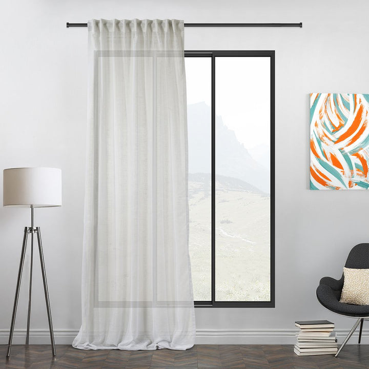 Linen Look Semi‑Sheer Curtains – Made to Measure in Multiple Colours