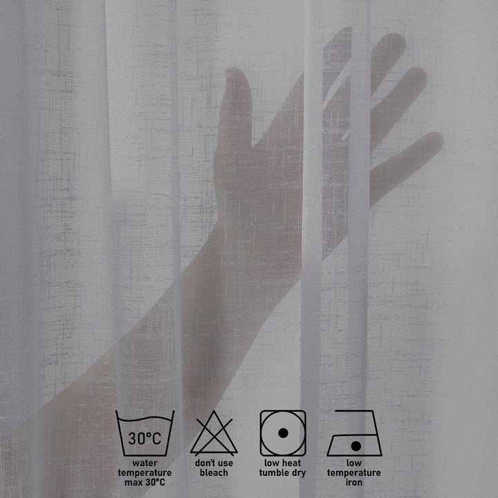 Linen Look Semi‑Sheer Curtains – Made to Measure in Multiple Colours
