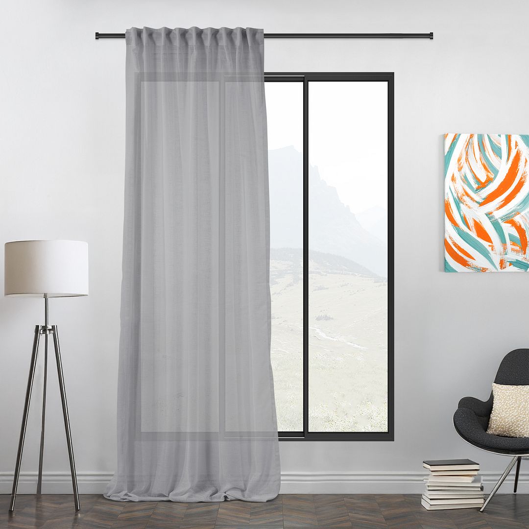 Linen Look Semi‑Sheer Curtains – Made to Measure in Multiple Colours