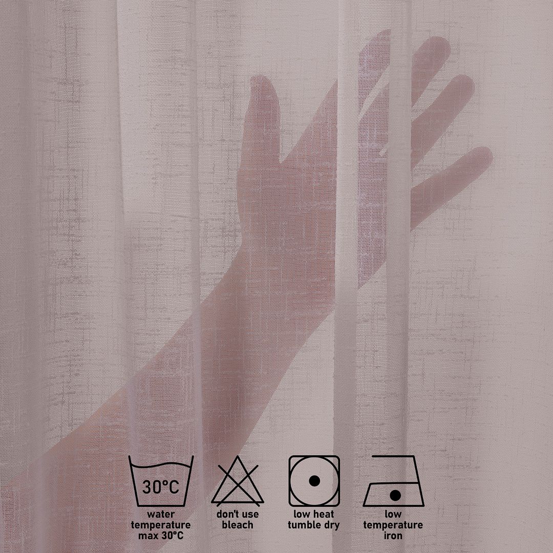 rose pink faux linen semi sheer curtains made to measure UK