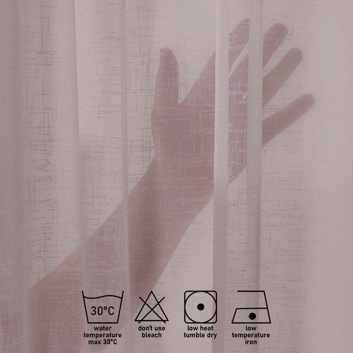 rose pink faux linen semi sheer curtains made to measure UK