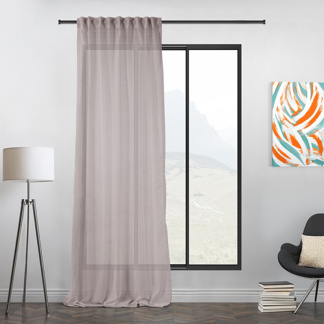 elegant faux rose pink linen semi sheer curtains custom size London