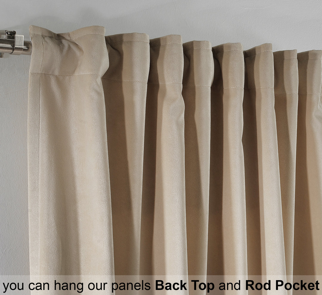 Ecru matte velvet curtain featuring a soft, smooth drape and rich muted texture, offering gentle light reduction and a warm elegant look, highlighting its natural ecru tone and premium modern velvet finish.