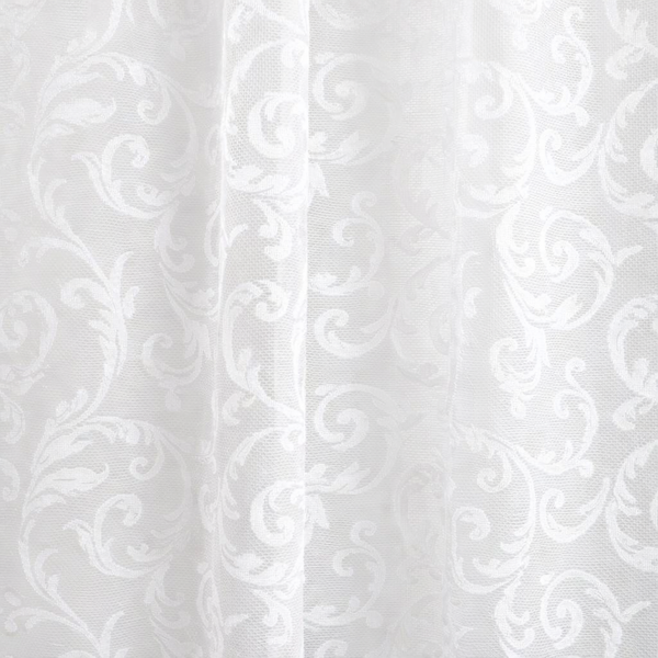 Floral sheer curtain collection banner featuring soft botanical patterns and light translucent drape.