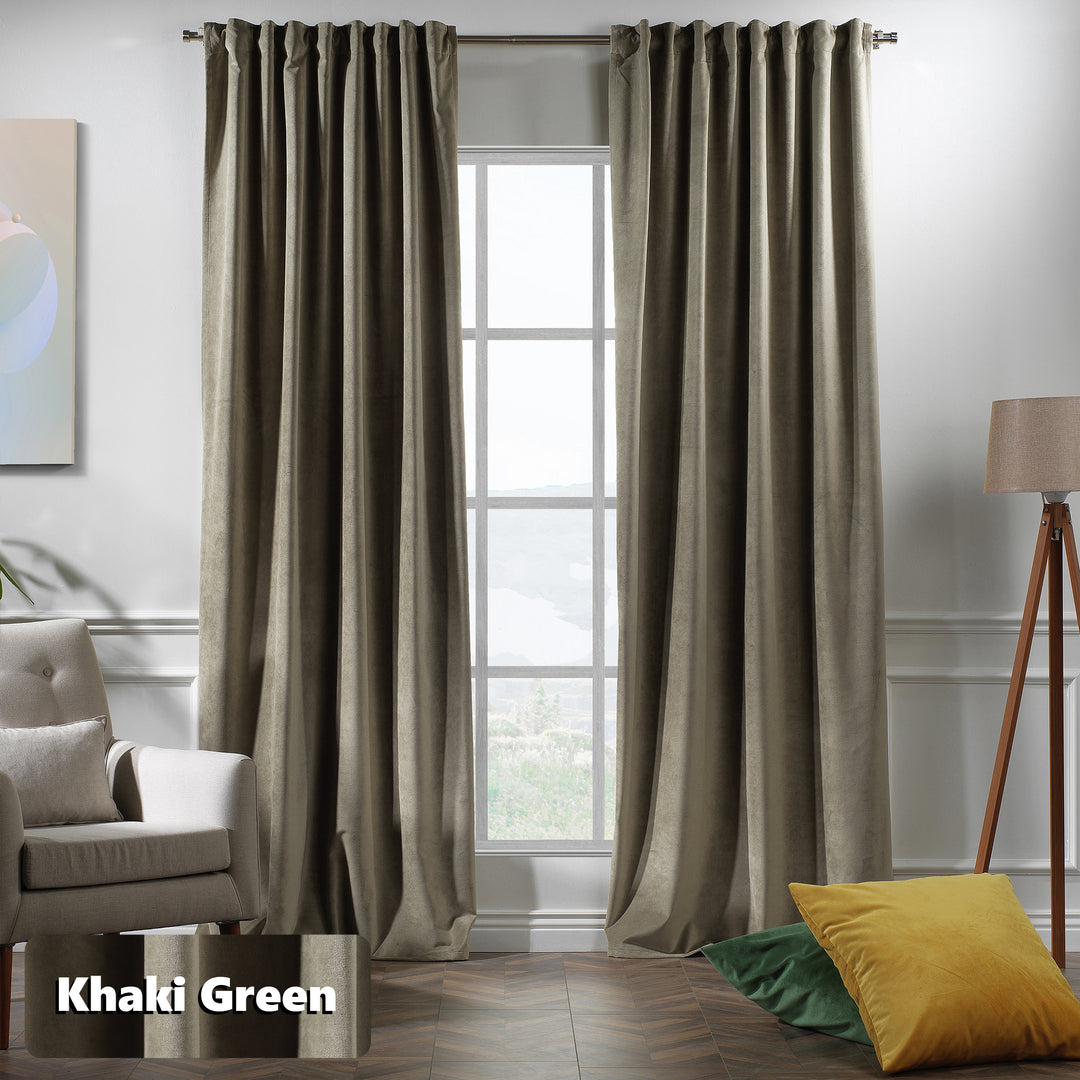 Matte velvet eyelet curtain panel designed for effortless pole movement and wide coverage.