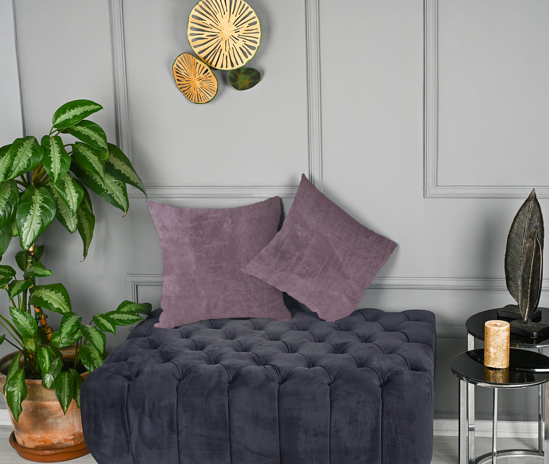 A made to measure cushion cover in soft lilac matte velvet, shown with a smooth plush texture and neatly finished edges for a gentle premium style