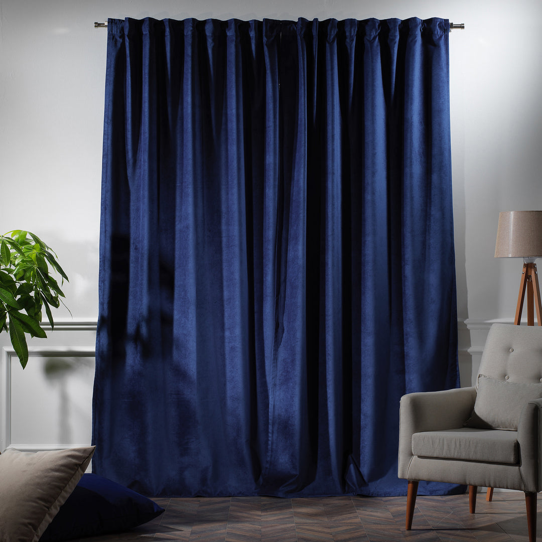 Made‑to‑measure matte velvet eyelet curtain with a relaxed elegant drape and premium matte texture.