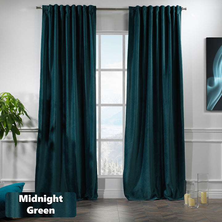 Made‑to‑measure eyelet‑top matte velvet curtain with extended drop and clean modern texture.