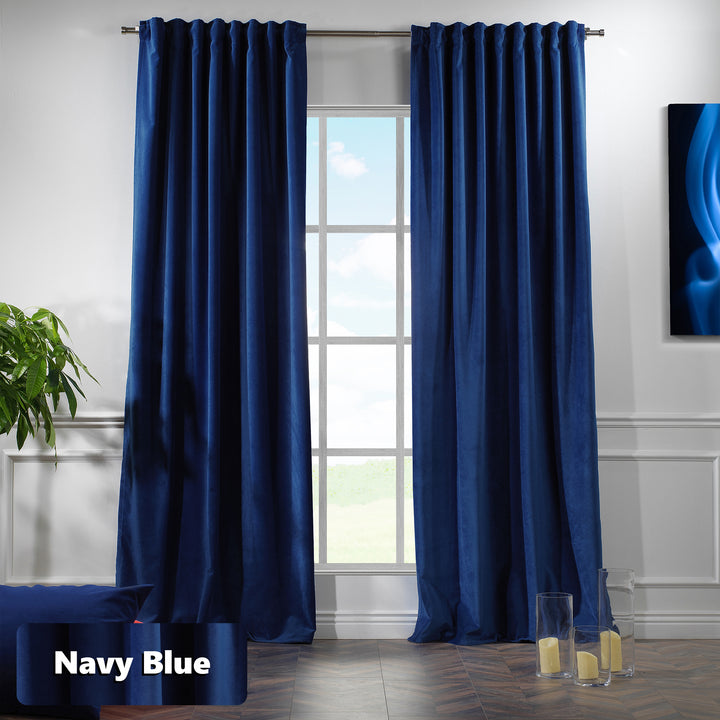 Matte velvet curtain panel with extended length and width, crafted for a precise made‑to‑measure fit.