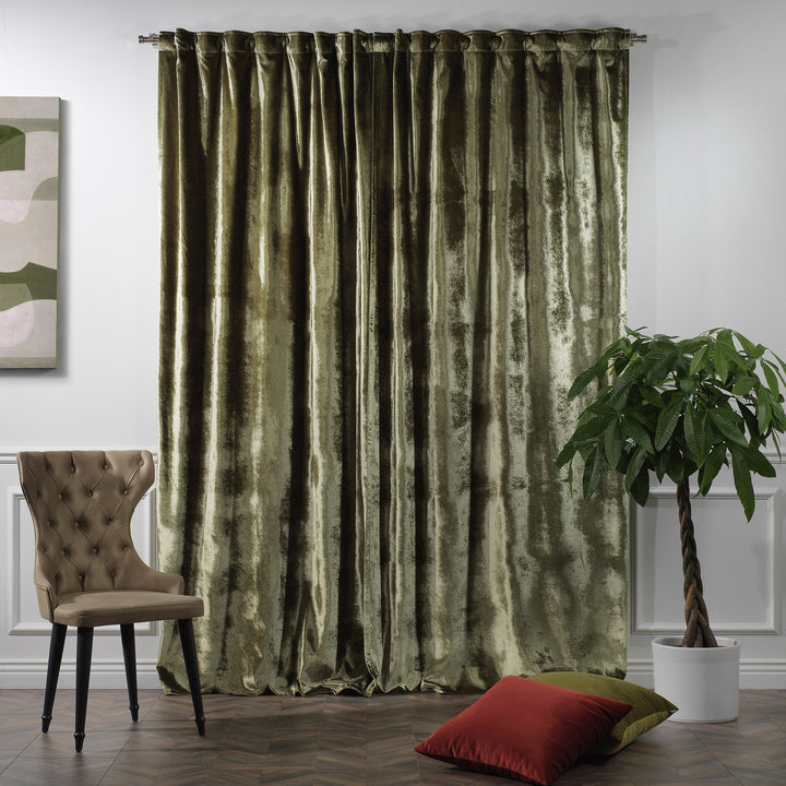 Extra‑wide matte velvet curtain panel with a smooth matte texture and elegant fall.”