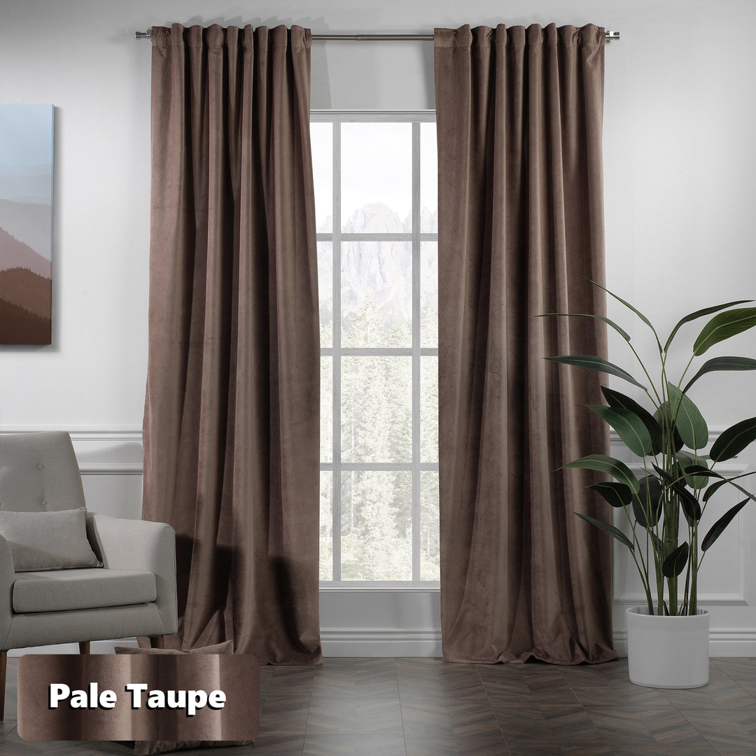 Custom‑fit matte velvet eyelet curtain with a smooth, weighty drop and minimal look.