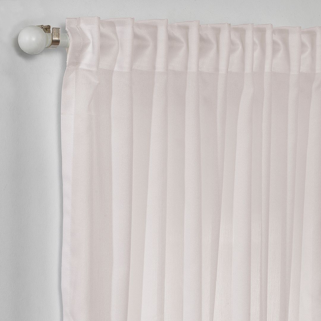 xtra‑long and extra‑wide pink chiffon semi‑sheer curtain, made to measure, offering a smooth airy drape and gentle translucency