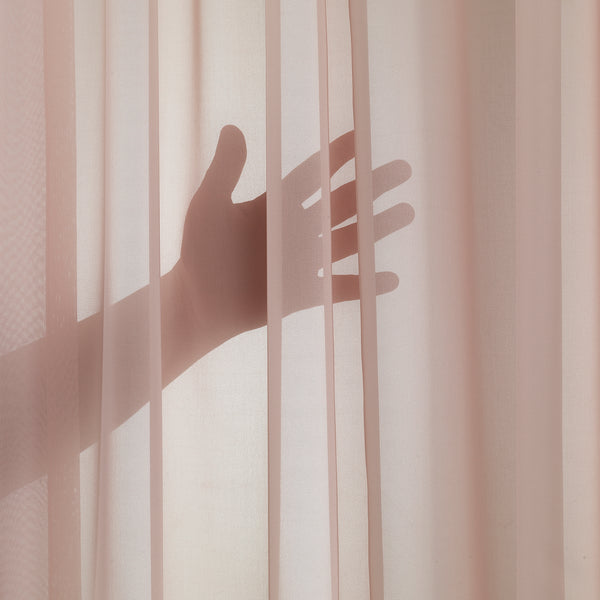 Blush pink sheer voile curtain for made-to-measure window treatments