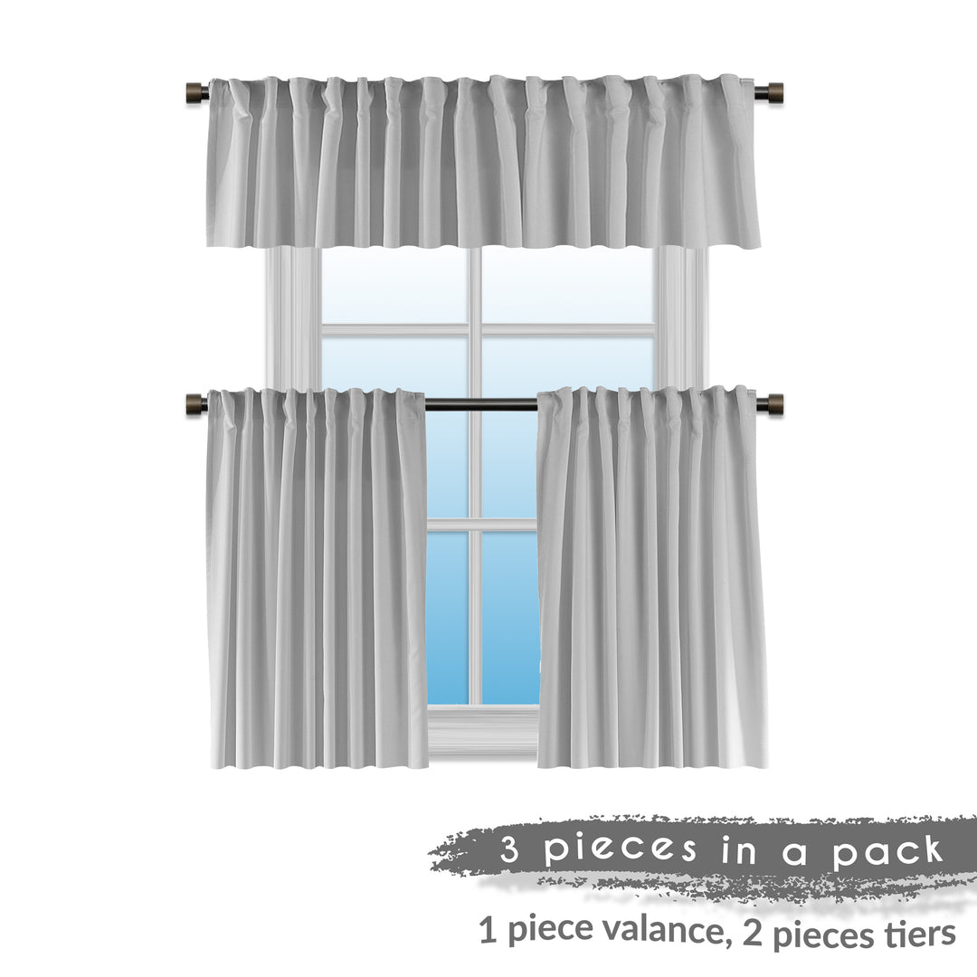 A made to measure kitchen valance in pure white velour, featuring a soft lightweight surface and neatly tailored edges for a refined bright finish
