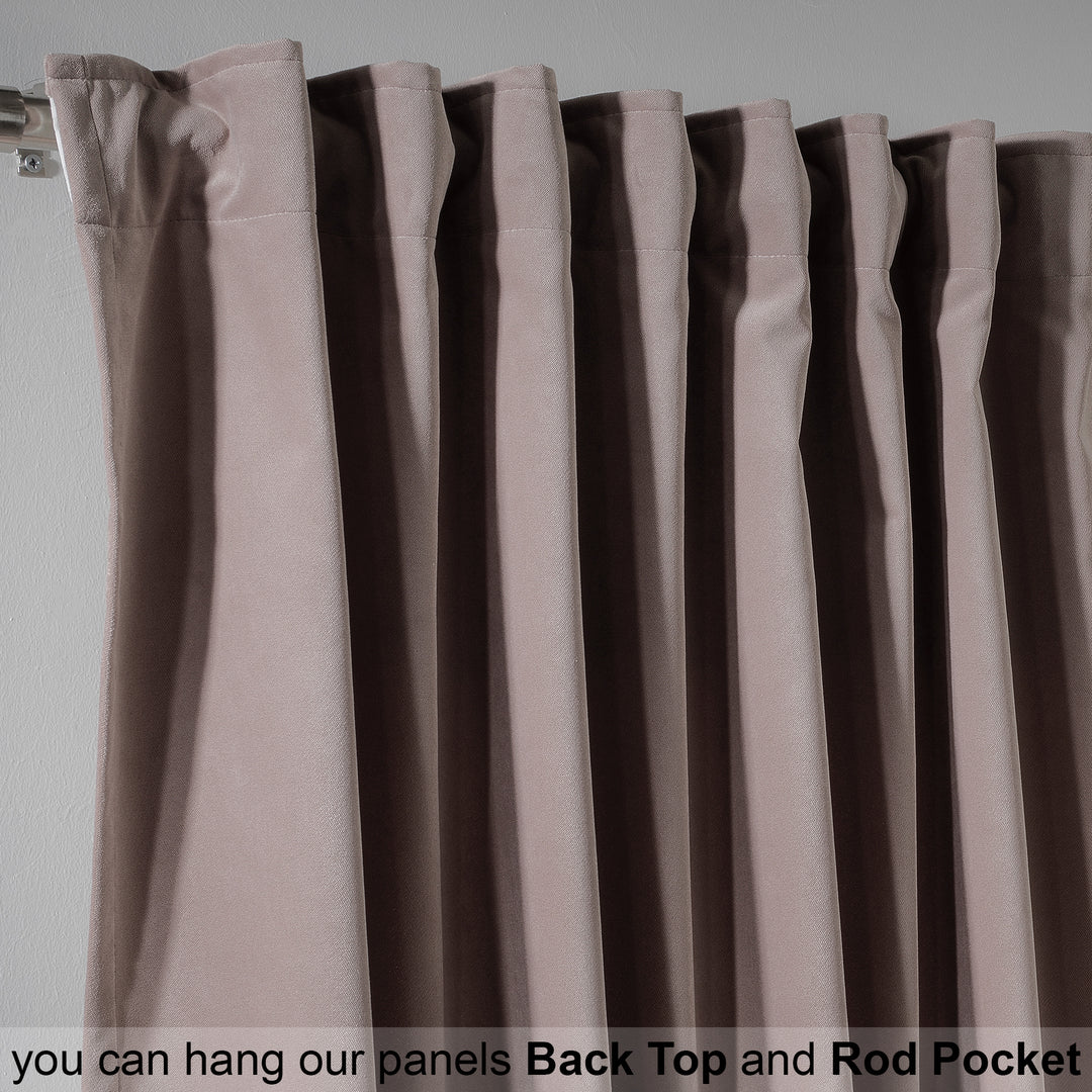 Made to measure rose taupe matte velvet curtain featuring a soft smooth drape and muted velvety texture, offering gentle light reduction and a warm sophisticated look, highlighting its elegant rose‑taupe tone and premium modern velvet finish.