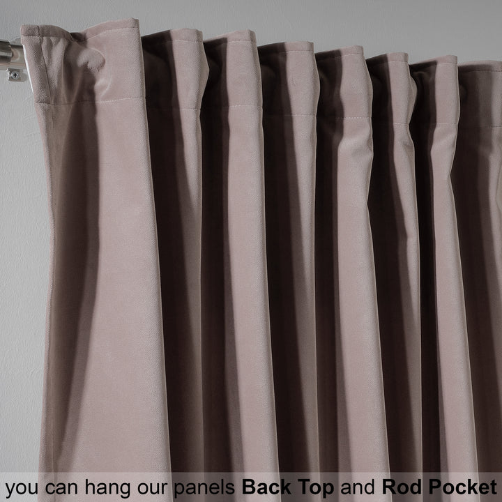 Made to measure rose taupe matte velvet curtain featuring a soft smooth drape and muted velvety texture, offering gentle light reduction and a warm sophisticated look, highlighting its elegant rose‑taupe tone and premium modern velvet finish.