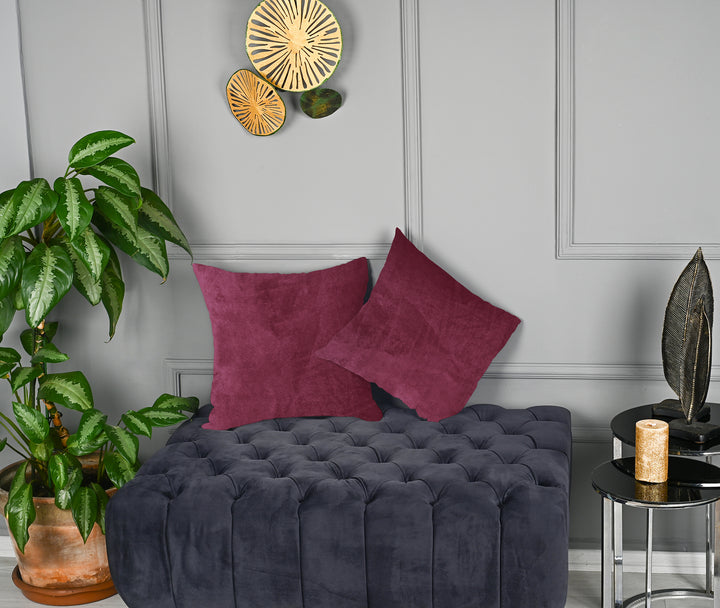 A made to measure cushion cover in soft rose‑pink matte velvet, shown with a gentle plush texture and neatly finished edges for a refined feminine look