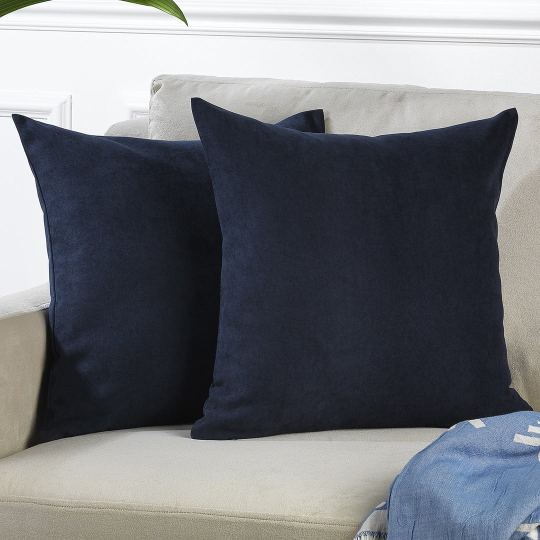 A made to measure cushion cover in vibrant royal‑blue velour, shown with a lightweight plush texture and clean structured edges for a bold premium look