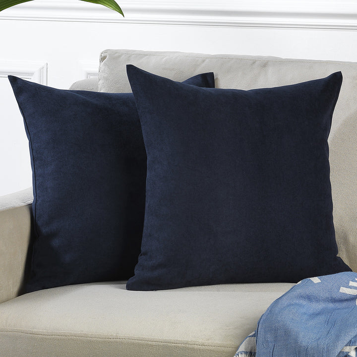 A made to measure cushion cover in vibrant royal‑blue velour, shown with a lightweight plush texture and clean structured edges for a bold premium look