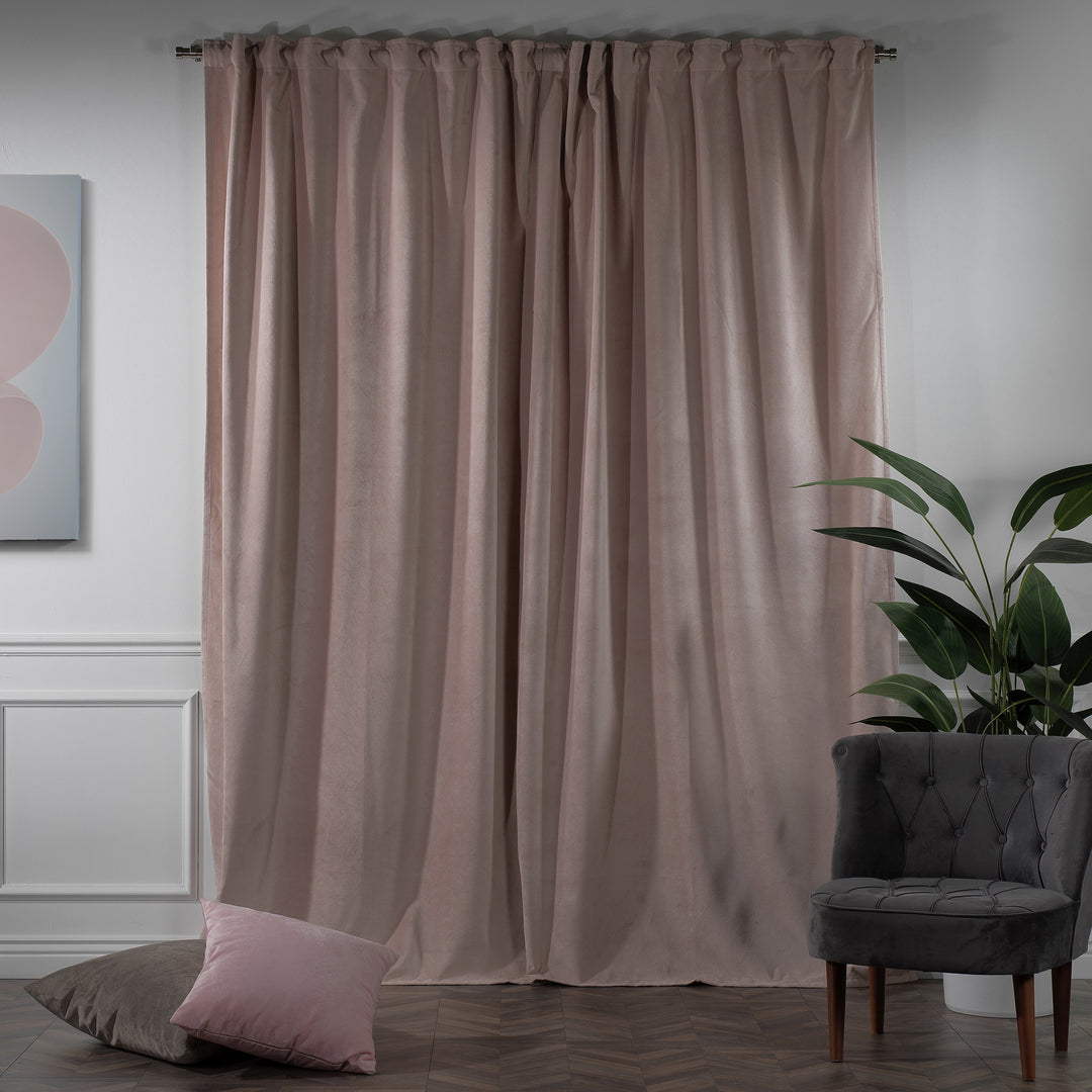 Made to measure salt matte velvet curtain featuring a soft smooth drape and muted velvety texture, offering gentle light reduction and a calm elegant look, highlighting its subtle salt‑white tone and premium modern velvet finish.