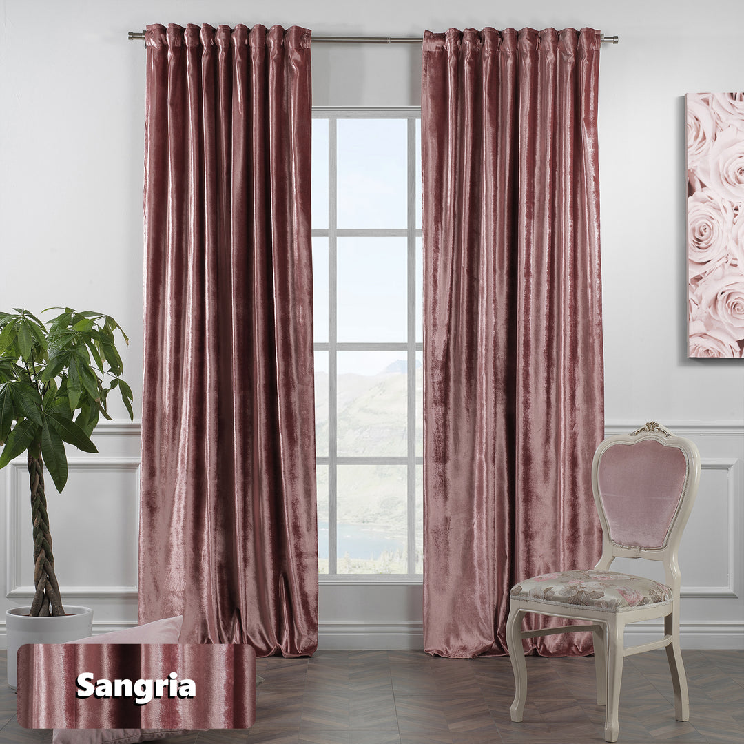 Custom shiny velvet eyelet curtain panel featuring a polished surface and soft, graceful fall