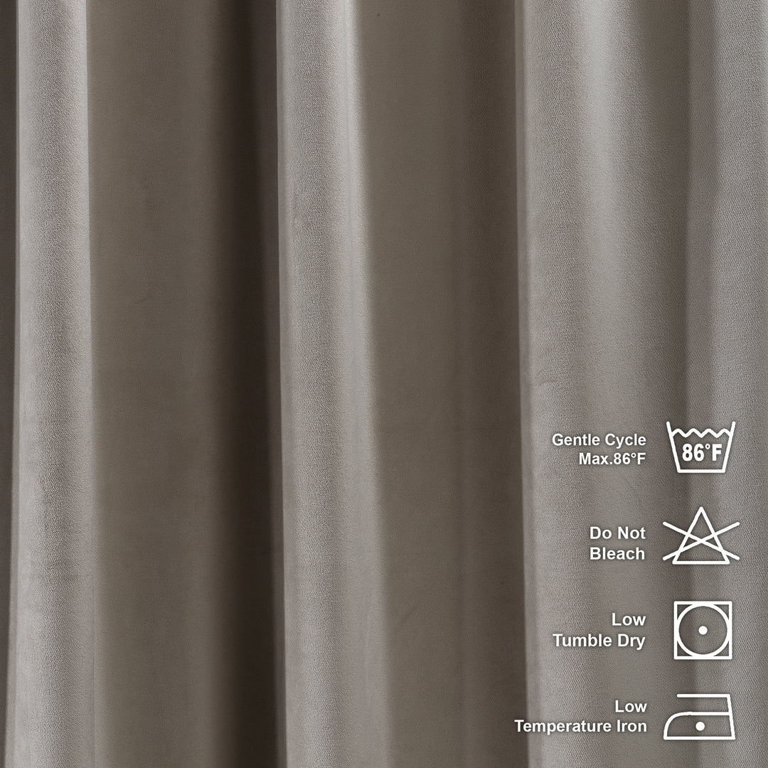Made to measure seashell matte velvet curtain featuring a soft smooth drape and muted velvety texture, offering gentle light reduction and a warm elegant look, highlighting its subtle seashell tone and premium modern velvet finish.