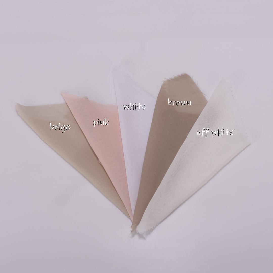  Silk crepe fabric card showing colour options, matte texture and characteristic soft drape.