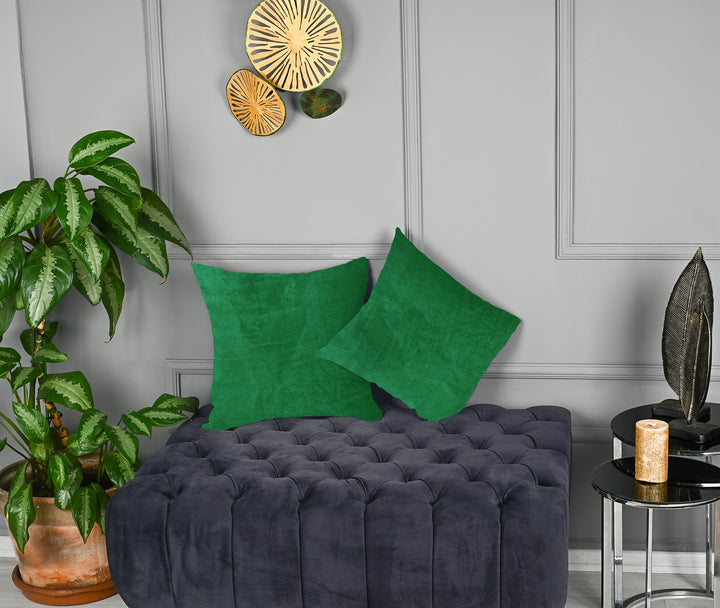  made to measure cushion cover in fresh spring‑green matte velvet, featuring a soft velvety surface and clean structured edges for a lively modern look