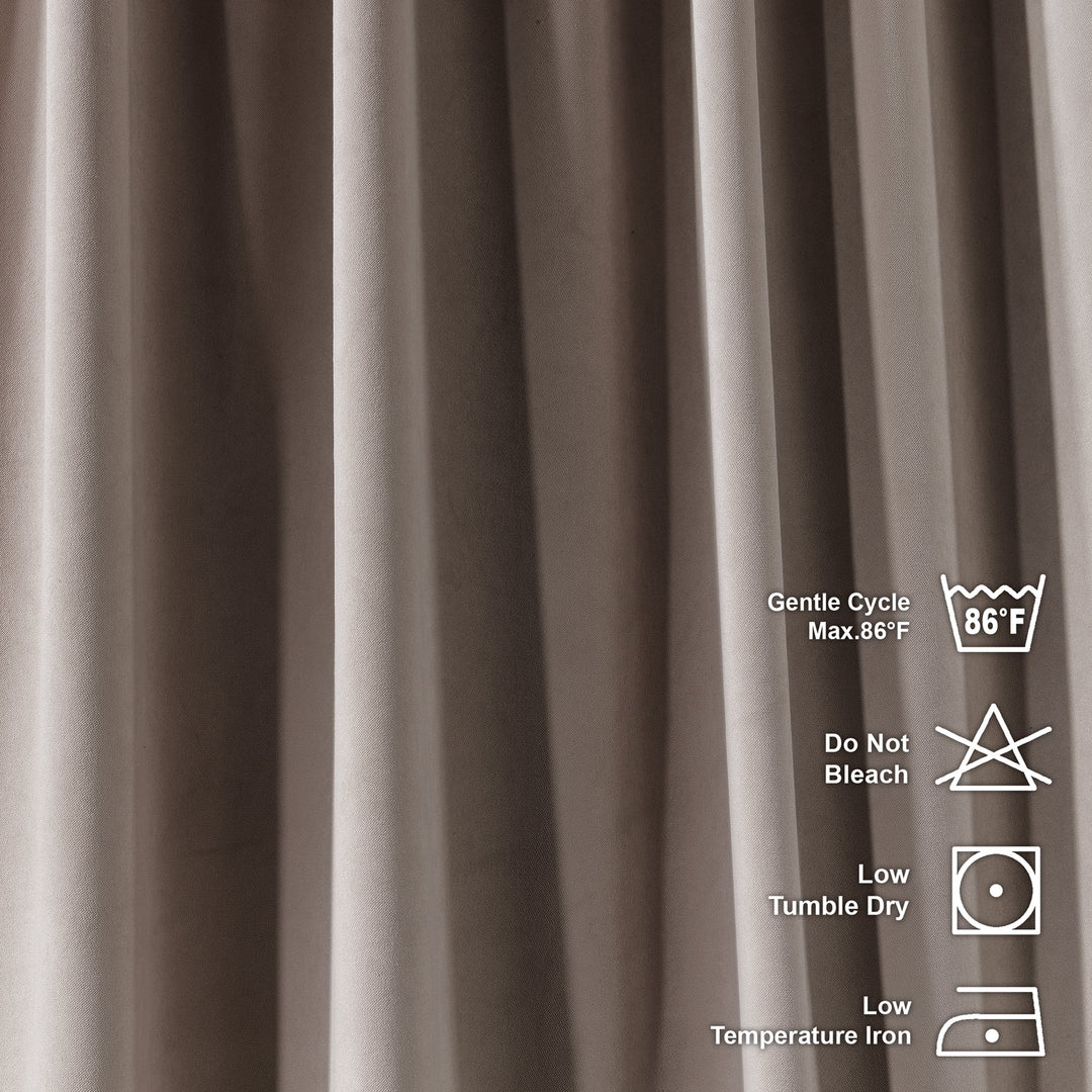 Made to measure tan matte velvet curtain featuring a soft smooth drape and muted velvety texture, offering gentle light reduction and a warm natural look, highlighting its earthy tan tone and premium modern velvet finish.