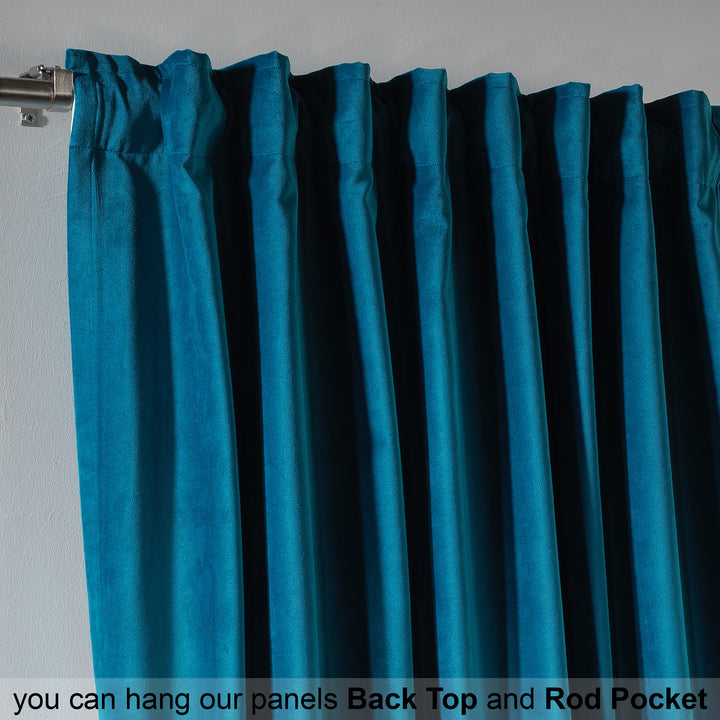 Made‑to‑measure matte velvet curtain featuring a balanced drape and extended full‑length design.