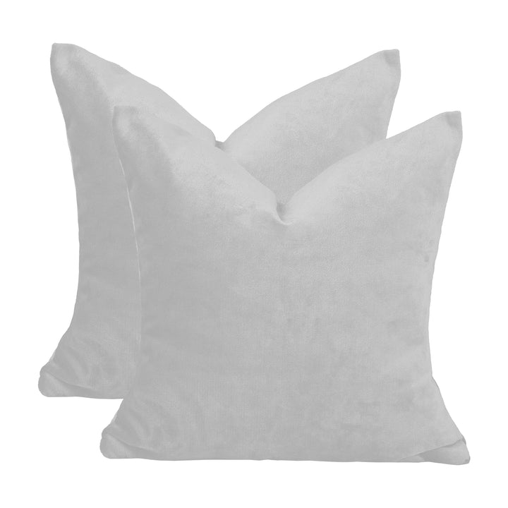 A custom white matte velvet cushion cover featuring a refined soft‑touch surface and clean stitched edges for an elegant tailored look