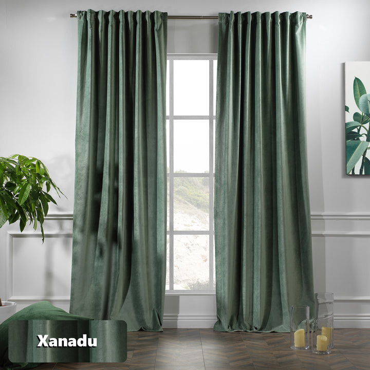 Custom‑fit matte velvet eyelet curtain with a smooth, weighty drop and minimal look.