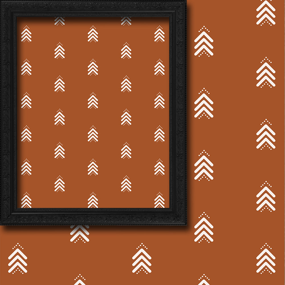 brick arrow geometric pattern on a brown background