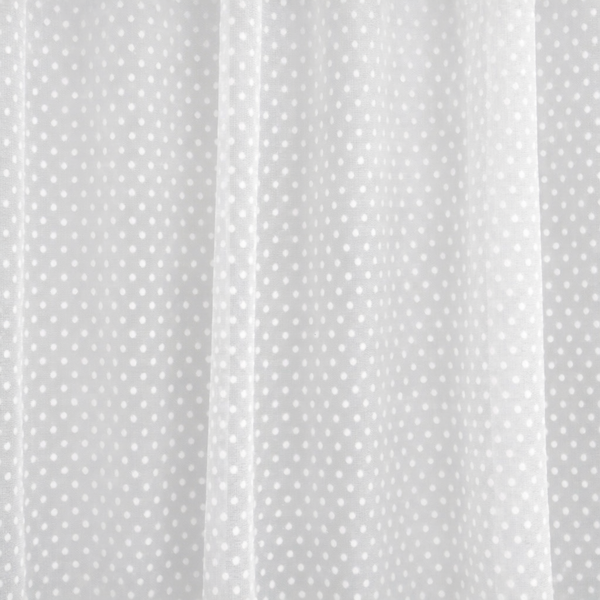 Dotted sheer curtain collection banner with delicate dot motif and airy semi‑sheer texture.