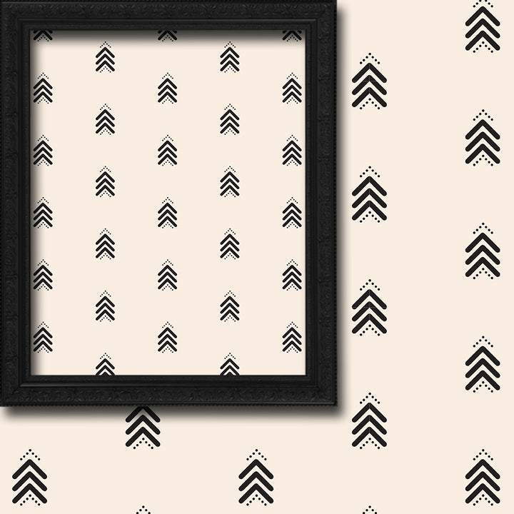 ecru arrow high quality printed fabric curtain detail