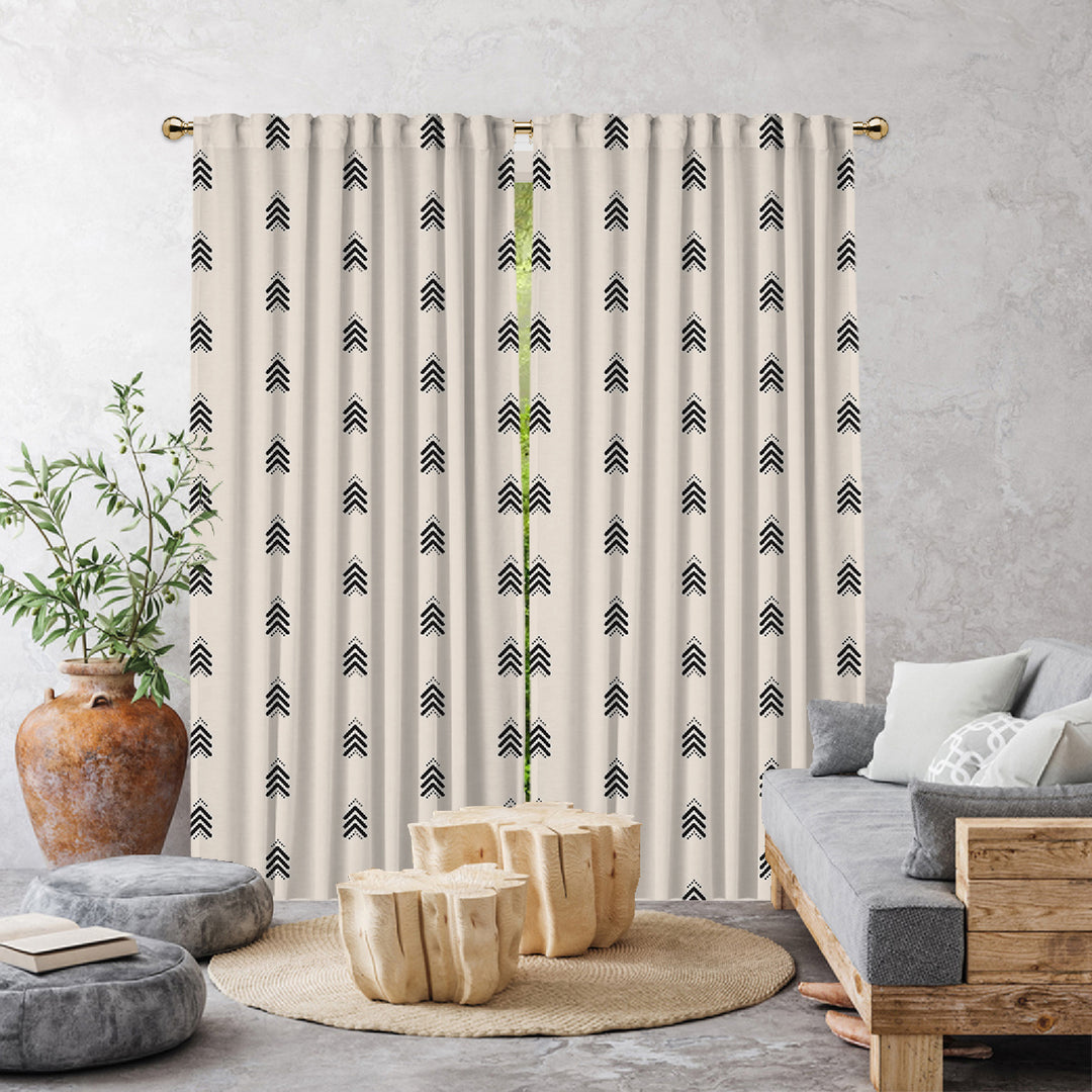 ecru arrow patterned made to measure curtains in  UK