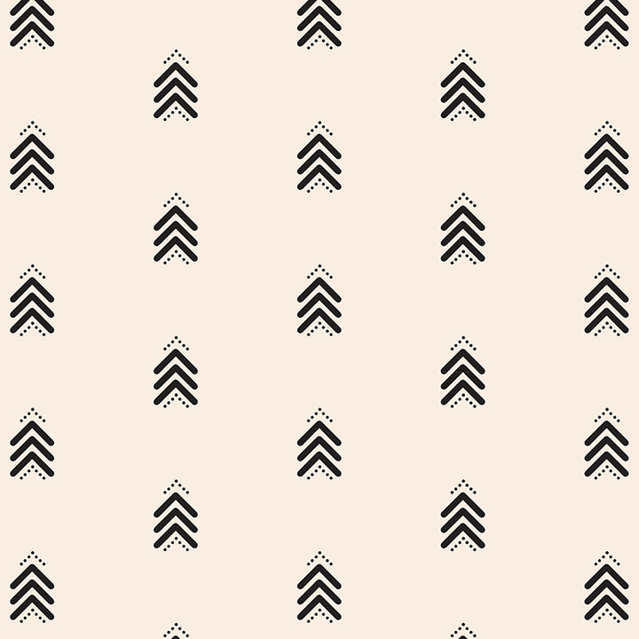 Pattern of black chevrons on a beige background