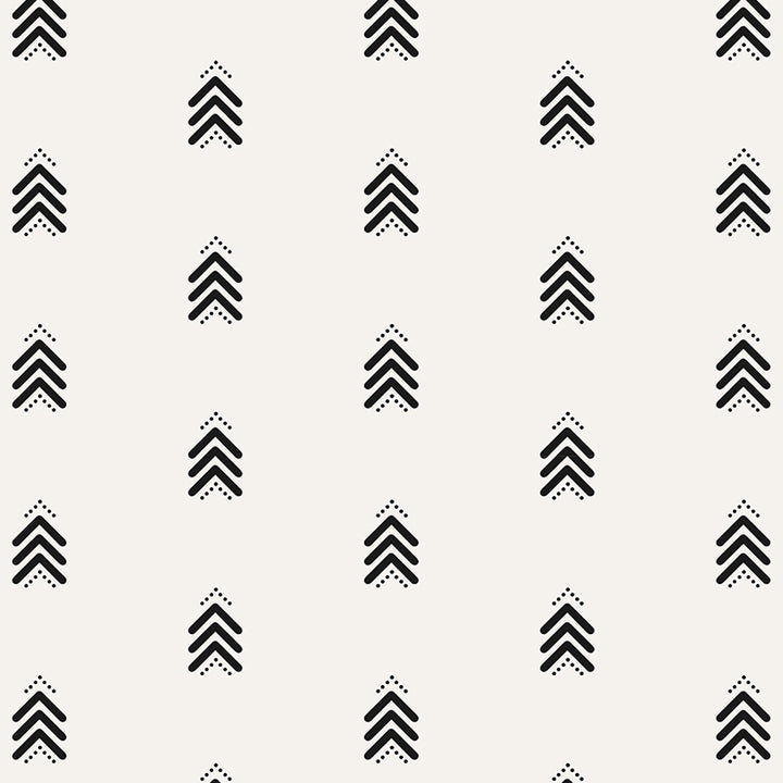 Pattern of black chevron arrows on a white background